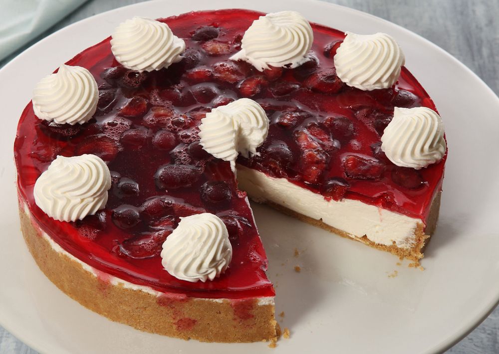 Tσίζκεϊκ με ζελέ φρούτων